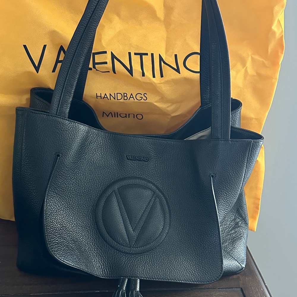 Valentino Black Leather Shoulder Bag